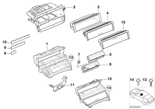 Bmw genuine switch - switch, centre