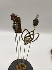 LOT OF 5 PRETTY VINTAGE HAT PINS  (V12)