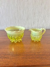 Uranium/Vaseline Glass "Primrose Pearline" Davidson Sugar & Cream produced 1900.