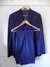 mens BAUMLER BLUE WOOL SUIT SIZE 38"R CHEST 34" WAIST 31" LEG