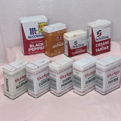 Lot vintage metal spice - of,