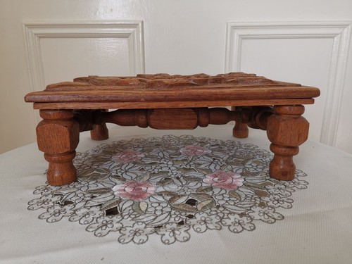 Vintage hand carved footstool