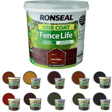 Ronseal 5L One Coat Life Quick Dry Garden Shed  Fence Paint All Colours