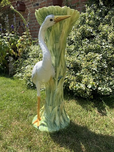 Large italian ceramic heron - ceramic,
