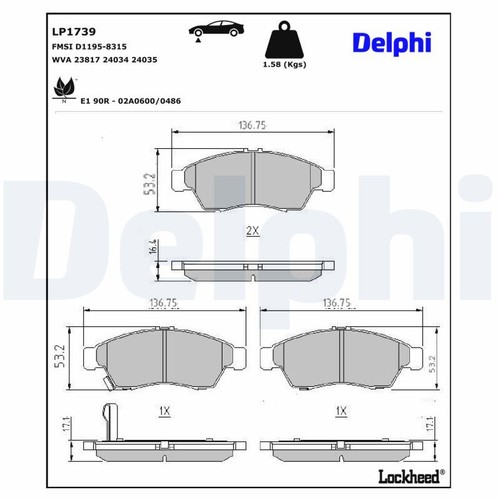 Front disc brake pad - disc,