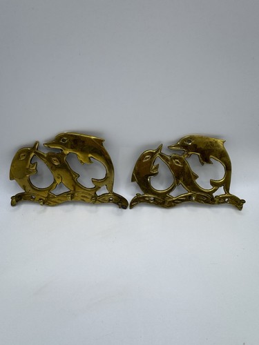 Vintage brass dolphin wall - vintage,
