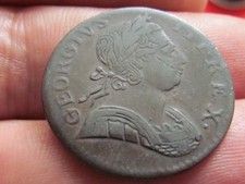 GREAT BRITAIN KING GEORGE II I( 1774 RARE SCARCE ) HALF PENNY HIGH GRADE COIN