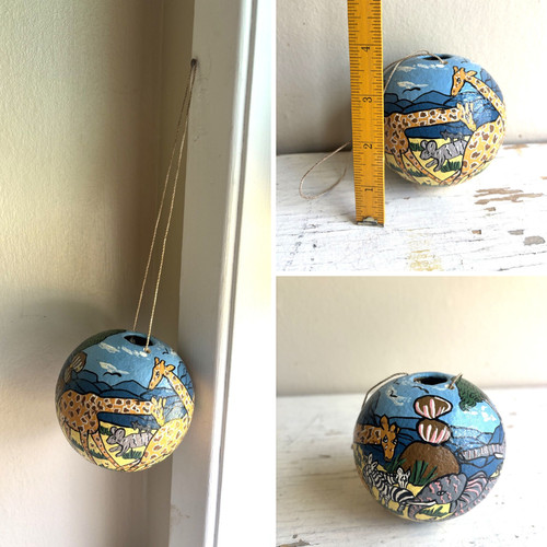 Hand painted gourd - painted, giraffe