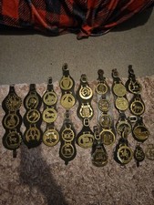 #vintage Horse Brasses Job Lot 31.on Leather Straps