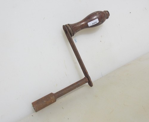 Antique wood handle winder - wood,