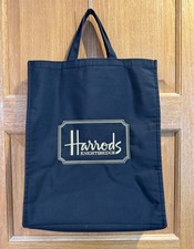 Classic Harrods Tote Bag, Black & Gold, 37x44, Good Condition