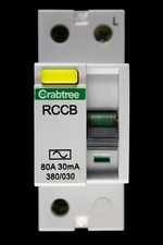 CRABTREE 80 AMP 30mA DOUBLE