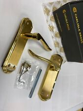 CARLISLE BRASS LEVER LATCH SATIN BRASS / POLISHED BRASS HANDLE