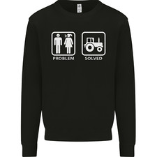 Tractor Problem Solved Driver Farmer Funny Kids Sweatshirt Jumper