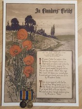 IN FLANDERS' FIELDS WWI POEM BY JOHN MCRAE- MILITARY ART PRINT - REMEMBRANCE WW1