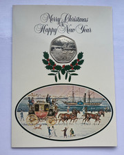 1980 ISLE OF MAN DIAMOND FINISH CHRISTMAS CARD 50P FIFTY 50 PENCE ~ BC DIE