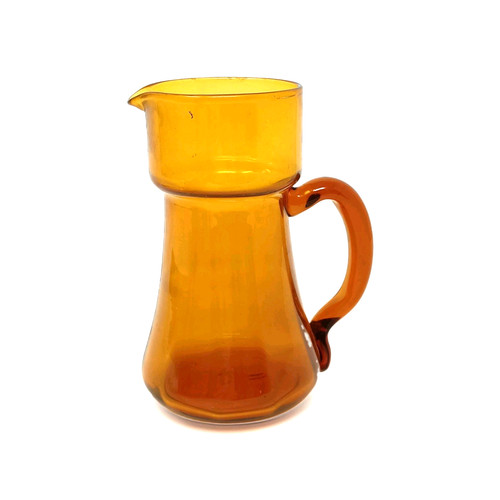 Vintage amber glass pitcher - glass,