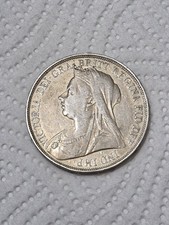 1897 Queen Victoria Old Head Silver .925 Crown Coin (LXI Edge)