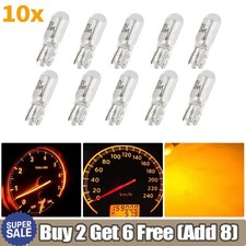10x T5 286 Dashboard Light Bulbs Lamp Clock Dials Car 12v 1.2w Capless Wedge