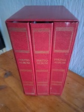 3 Photo Album Set Flip Red