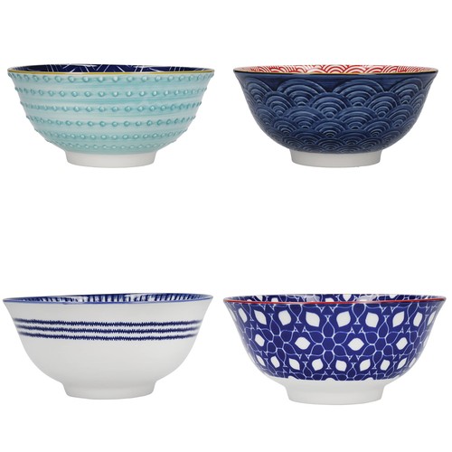 Glazed stoneware bowl set - glazed,