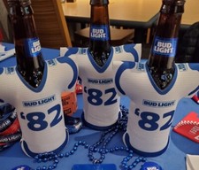 Bud Light 82 Jersey Beer Bottle Koozies Set Of 12 Beer Holder Sleeves Can