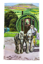 Romany Gypsy Caravan Tea Towel