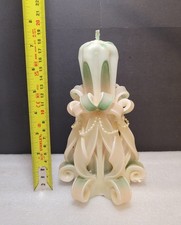 Hand Carved Candle 18cm Ornate
