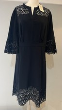 Alice Temperley   Somerset Black Laser Cut Black  Dress Size 14 Bnwt  Rrp £130