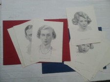 ROYAL PORTRAIT DRAWINGS QUEEN ELIZABETH etc 1937 CORONATION Eyre & Spottiswoode