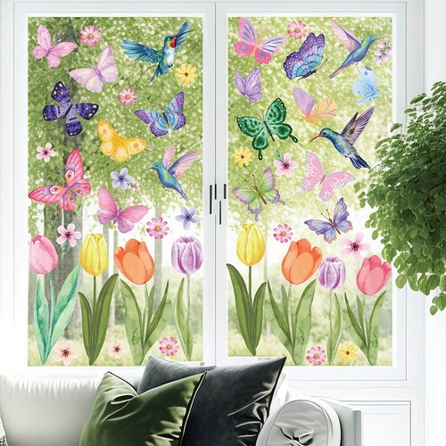 83x flowers window clings - flowers,