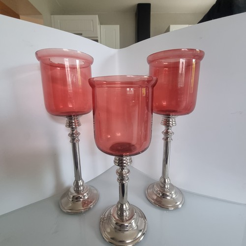 Hurricane glass candle vases - glass,
