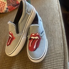 Skechers Rolling Stones Slip On Denim Trainers Size 4 Uk 37 Europe