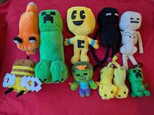 Minecraft 2014-22 Plush Bundle X10 Mattel Mojang RETIRED Crafter Creeper Zombie