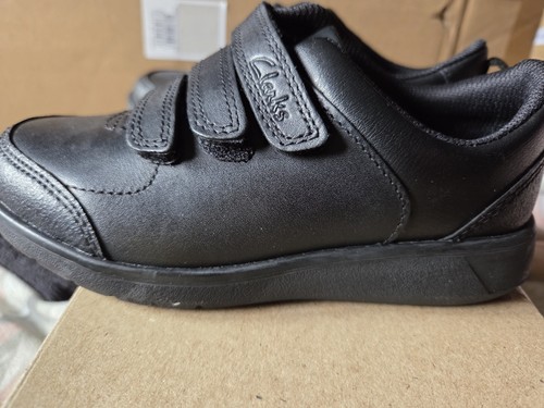 Clarks boys kids black leather - black,