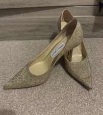 Beautiful Jimmy Choo golden shoes size UK5