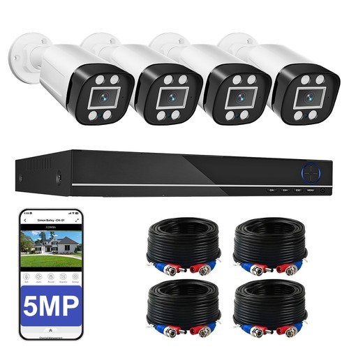 5mp cctv system kit home - system,