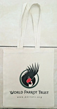 Parrot Trust Tote Bag World Logo Long Handle Cotton Beach Shopping NEW Natural