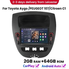 For Toyota Aygo PEUGEOT 107 Citroen C1 Android 14 Car Stereo Radio Carplay 64GB