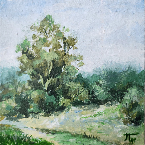 Aceo original acrylic country - aceo,