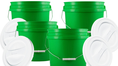 Gallon green buckets - 2,