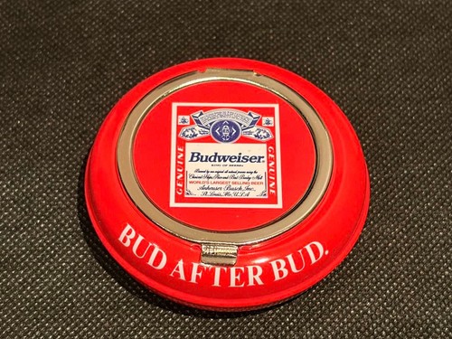 Budweiser portable ashtray - portable, red