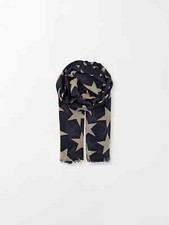 BECKSONDERGAARD SUPERSIZE NOVA STAR SCARF WRAP WOOL SILK BNWT NAVY RRP:  £65