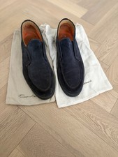 Santoni Suede Slip-On Shoes