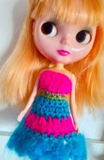 dress for tangkou, dress for Blythe,  crochet accessfor bjd, crochet dress