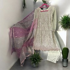 Pakistani Wedding Party Wear Kameez Trouser 3pc Suit Kurta Punjabi Dress L