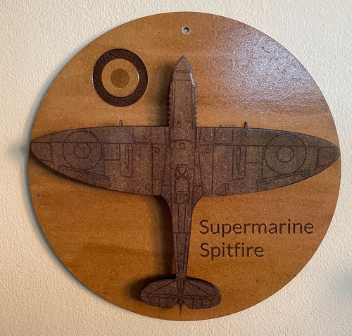 Spitfire wooden wall plaque