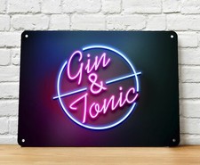 Gin & Tonic Cocktail Bar Sign