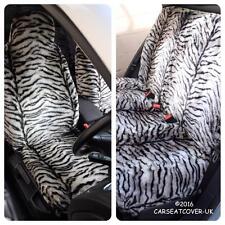 For Nissan Almera Tino  - GREY TIGER Faux Fur Furry Car Seat Covers - Full Set