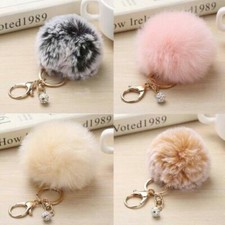 Cute Key Chain Faux Rabbit Fur